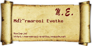 Mármarosi Evetke névjegykártya